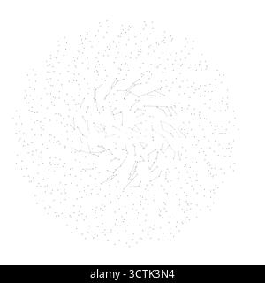 Abstract geometric circle formed by uniform dots and connecting lines, ideal for technology, science, or data visualization concepts, isolated on white background vector illustration Stock Vector