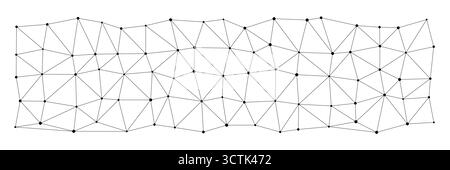 Abstract geometric diamond network mesh with connected lines and dots, perfect for backgrounds, technology, or science concepts, clean design on white isolated vector illustration Stock Vector
