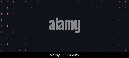 Star Border Background, Soft Coral Glow Stars On Dark With Center Copy Space, Minimal Night Sky Frame For Party, Branding, Social Media, Invitations Stock Vector