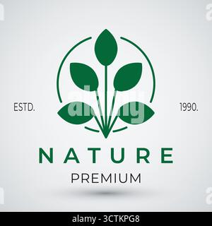 circle botanical leaf logo natural organic luxury concept Stock Vector