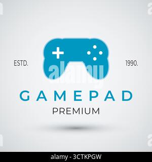 Flat gaming controller logo design illustration Stock Vector
