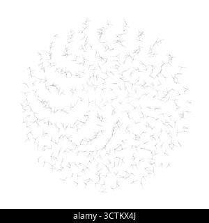 Abstract circular design formed by delicate linear branches perfect for backgrounds, science, or technology themes isolated on white background vector illustration Stock Vector
