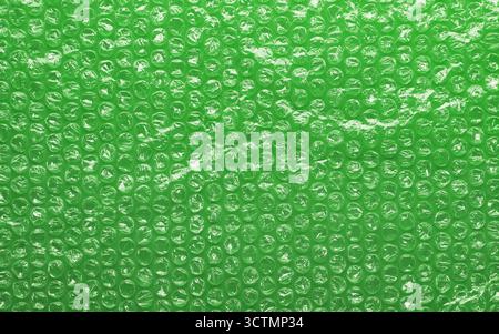 Green bubble wrap packing texture Stock Photo