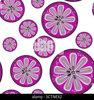 Star apple slices seamless tropical pattern vector illustration Stock Vector
