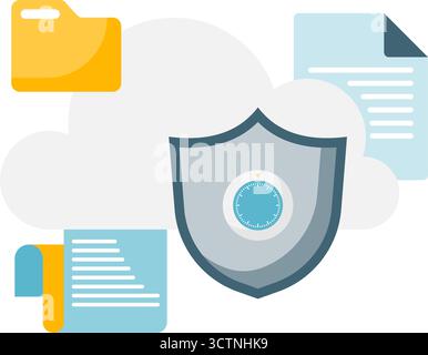 cloud storage security Stock Vector