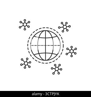 abstract planet earth with virus protection Stock Vector