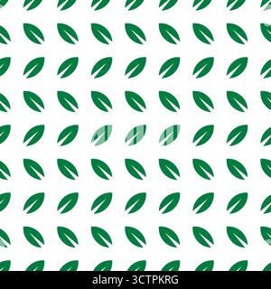Green Leaf Seamless Pattern Design Stock Vector