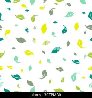 Abstract green leaf seamless pattern exotic plant seamless vector pattern Stock Vector
