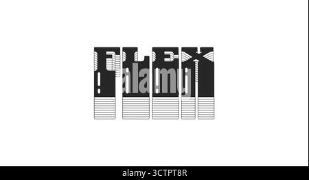 Flex bold black viral internet slang typography Stock Vector