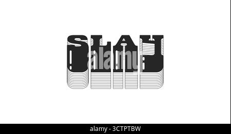 Slay bold black viral internet slang typography Stock Vector