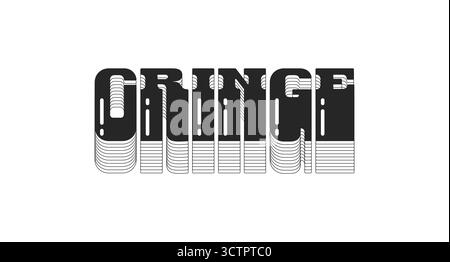 Cringe bold black viral internet slang typography Stock Vector