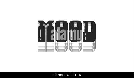 Mood bold black viral internet slang typography Stock Vector