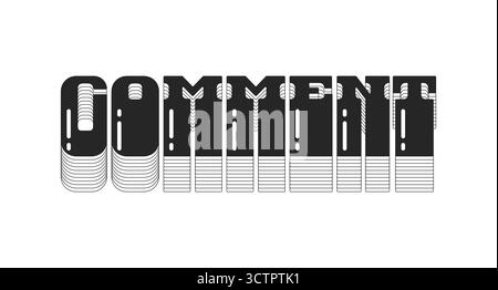 Comment bold black viral internet button typography Stock Vector