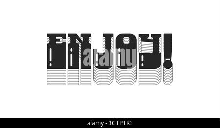 Enjoy bold black viral internet button typography Stock Vector