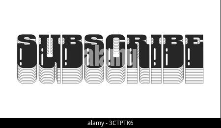 Subscribe bold black viral internet button typography Stock Vector