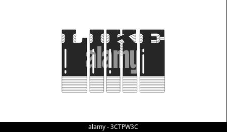 Like bold black viral internet button typography Stock Vector