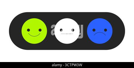 Customer feedback face icons 2D cartoon object Stock Vector