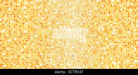 Disco golden mosaic. Background foil metallic texture. Mirror party mosaic yellow shiny sparkle, glam pattern texture. Gold night club retro wall floor. Vector illustration Stock Vector