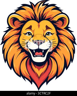 Majestic lion head, vibrant vector graphic for logos & designs Stock Vector
