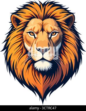 Majestic Lion Head, Powerful Vector Illustration for Branding, Logo, and Design Projects Stock Vector