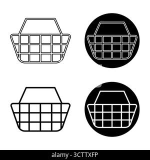 Set of Shopping Basket Icons Illustration. Universal symbol for shopping, market, store or retail concepts. Perfect for user interface design, web. Stock Vector
