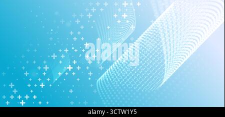 Abastract healthcare medical background. New technology, innovation, research in medicine. Genetics science. Digital healthcare. Particles effect. Stock Vector