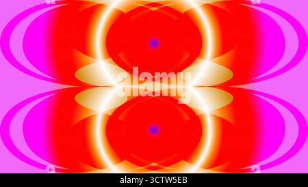 Psychedelic Symmetrical Red and Pink Gradient Abstract Background Stock Vector
