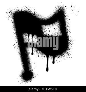 Graffiti flag with black spray paint Stock Vector