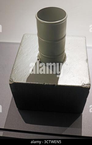 A photograph of a replica rain gauge produced for King Sejong the Great ...