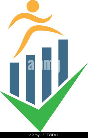 Business growth chart logo design Stock Vector