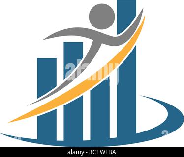 Business growth chart logo design Stock Vector