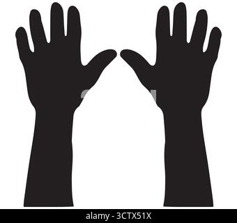 human hand outline, human hands up outline Stock Vector