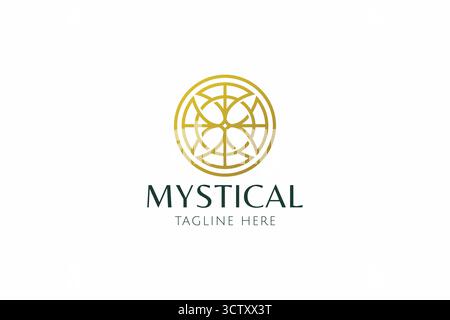 Circle Linear Sacred Geometric Luxury Logo Sign Symbol Abstract Element Design Stock Vector