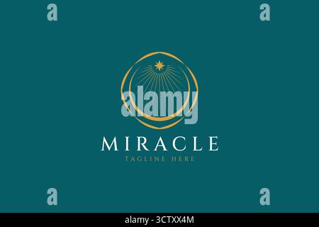 Elegance Revelation Logo of Miracle with Abstract Shape Brand Identity Stock Vector