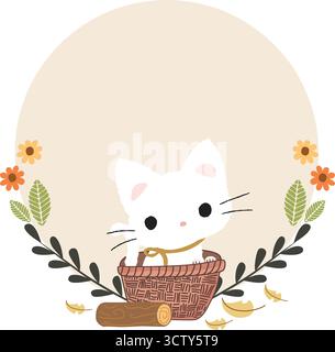 Cute Hand Drawn Cat Doodle Illustration and pattern Stock Vector