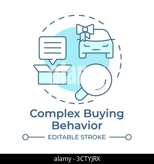 Complex buying behavior soft blue concept icon Stock Vector