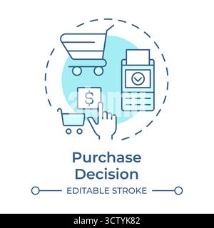 Purchase decision soft blue concept icon Stock Vector