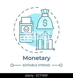Monetary soft blue concept icon Stock Vector