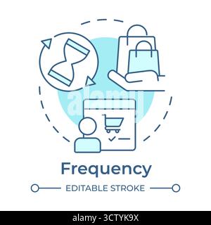 Frequency soft blue concept icon Stock Vector