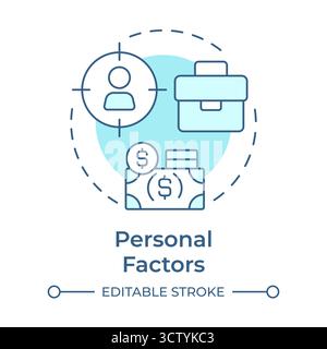 Personal factors soft blue concept icon Stock Vector