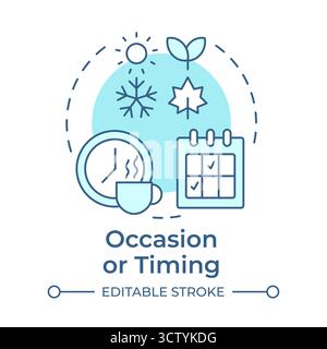 Occasion or timing soft blue concept icon Stock Vector