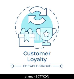 Customer loyalty soft blue concept icon Stock Vector