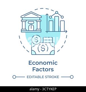 Economic factors soft blue concept icon Stock Vector