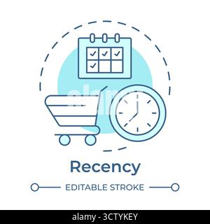 Recency soft blue concept icon Stock Vector