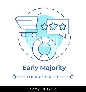 Early majority soft blue concept icon Stock Vector