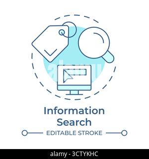 Information search soft blue concept icon Stock Vector