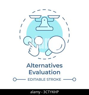 Alternatives evaluation soft blue concept icon Stock Vector