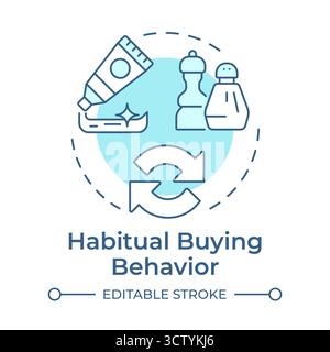 Habitual buying behavior soft blue concept icon Stock Vector