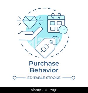 Purchase behavior soft blue concept icon Stock Vector
