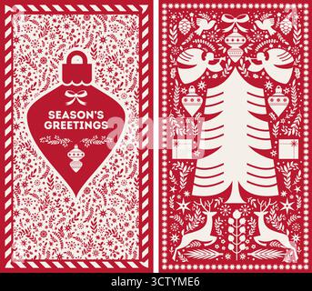 Merry Christmas Angels Reindeer Illustration Stock Vector